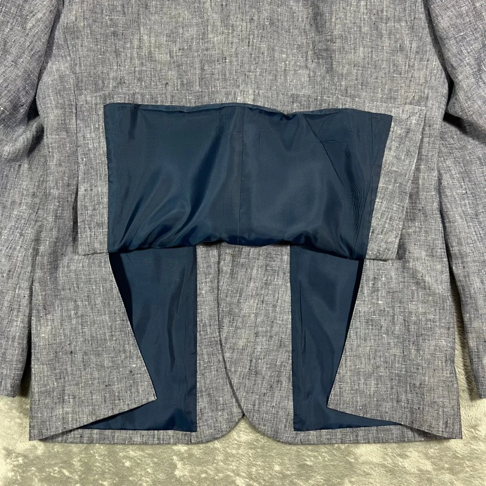 J.Crew Thompson Blazer Mens 42R Blue Excellent 100% Linen Sport Coat H5090